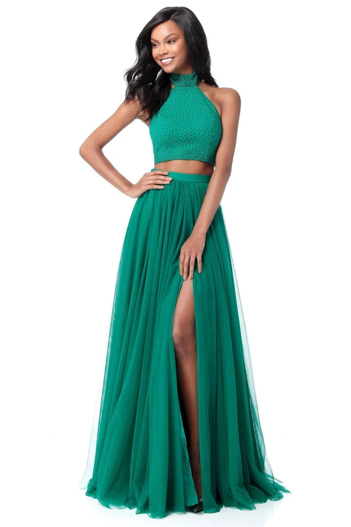 Sherri Hill - 51721 Two Piece Beaded High Halter A Line Dress 4 Sherri Hill - 51721 Two Piece Beaded High Halter A Line Dress