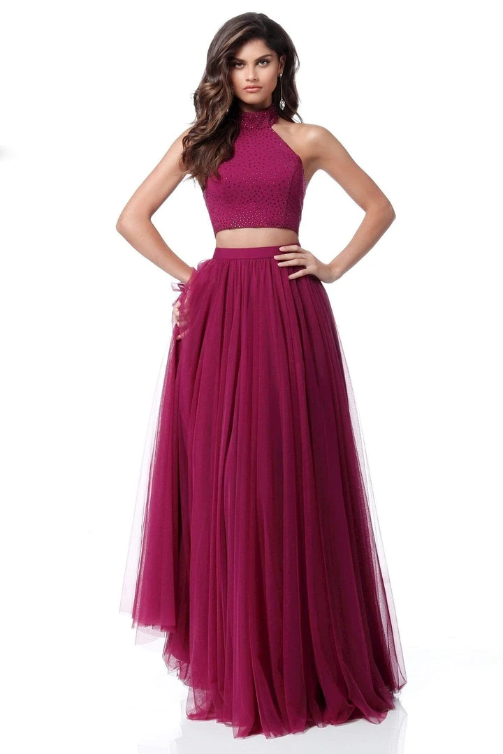 Sherri Hill - 51721 Two Piece Beaded High Halter A Line Dress 6 Sherri Hill - 51721 Two Piece Beaded High Halter A Line Dress