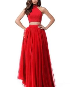 Sherri Hill - 51721 Two Piece Beaded High Halter A Line Dress 18 Sherri Hill - 51721 Two Piece Beaded High Halter A Line Dress