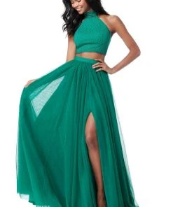 Sherri Hill - 51721 Two Piece Beaded High Halter A Line Dress 13 Sherri Hill - 51721 Two Piece Beaded High Halter A Line Dress