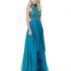Sherri Hill - 51722 Beaded Cut-In Halter Chiffon Long Dress