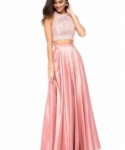 Sherri Hill - 51723 Two Piece Beaded Crop Top A Line Dress