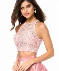Sherri Hill - 51723 Two Piece Beaded Crop Top A Line Dress