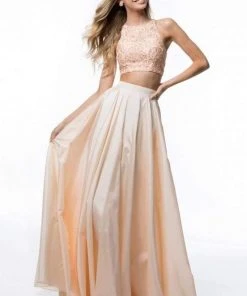 Sherri Hill - 51723 Two Piece Beaded Crop Top A Line Dress