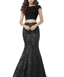 Sherri Hill - 51730 Two Piece Jersey And Lace Mermaid Dress