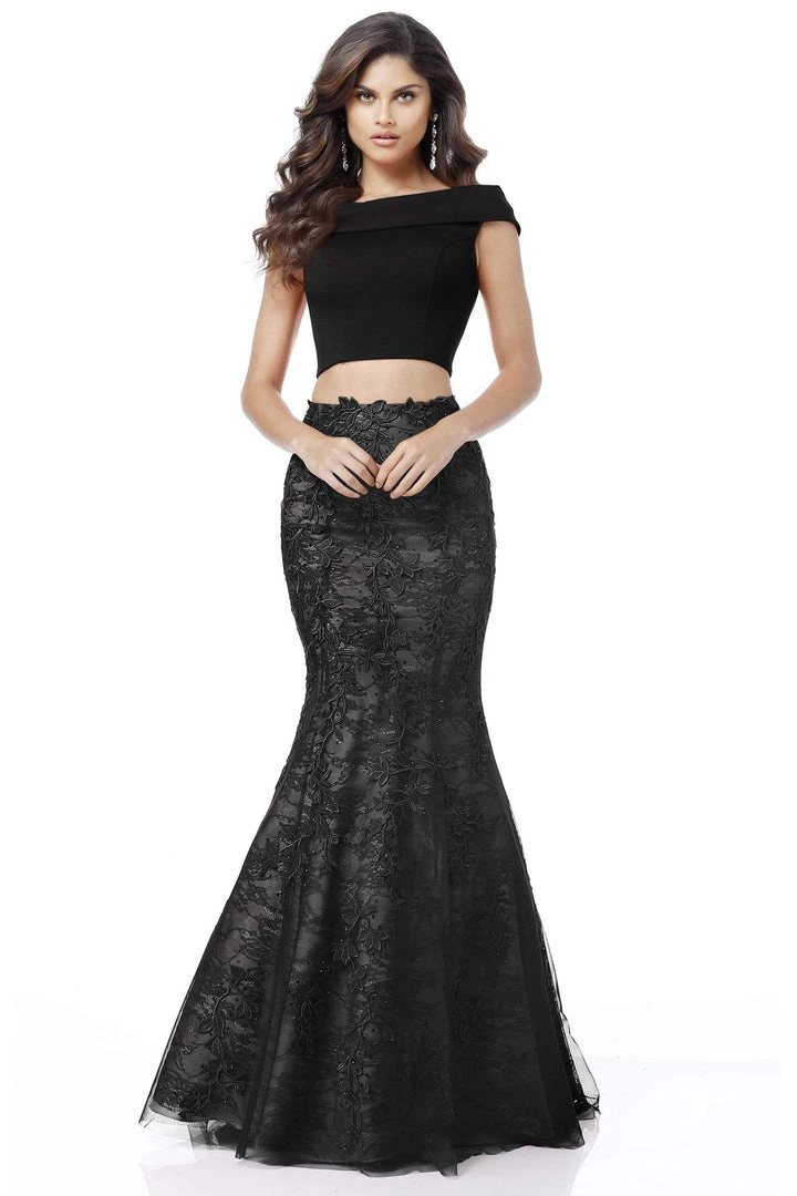 Sherri Hill - 51730 Two Piece Jersey And Lace Mermaid Dress 3 Sherri Hill - 51730 Two Piece Jersey And Lace Mermaid Dress