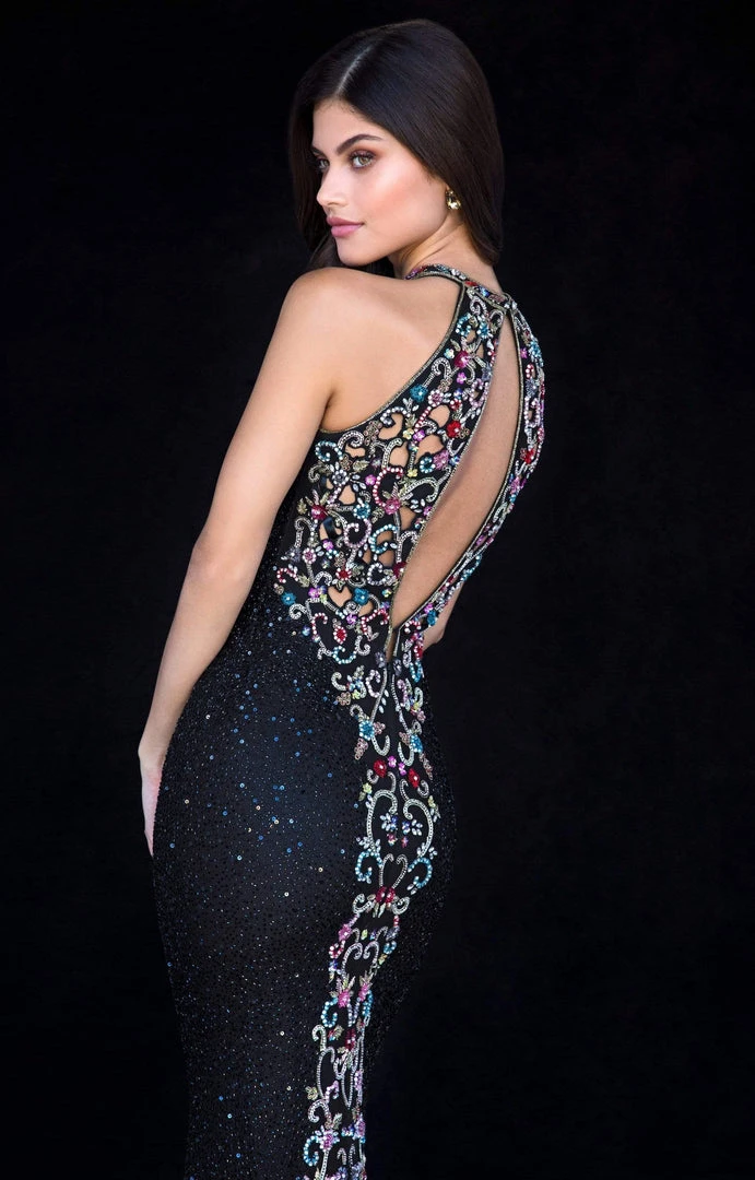 Sherri Hill - 51739 Halter Beaded Long Dress 5 Sherri Hill - 51739 Halter Beaded Long Dress