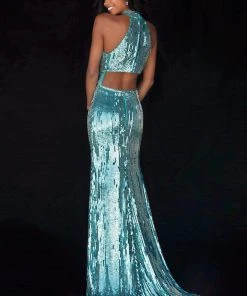 Sherri Hill - 51741 Sequined Halter Trumpet Dress 9 Sherri Hill - 51741 Sequined Halter Trumpet Dress