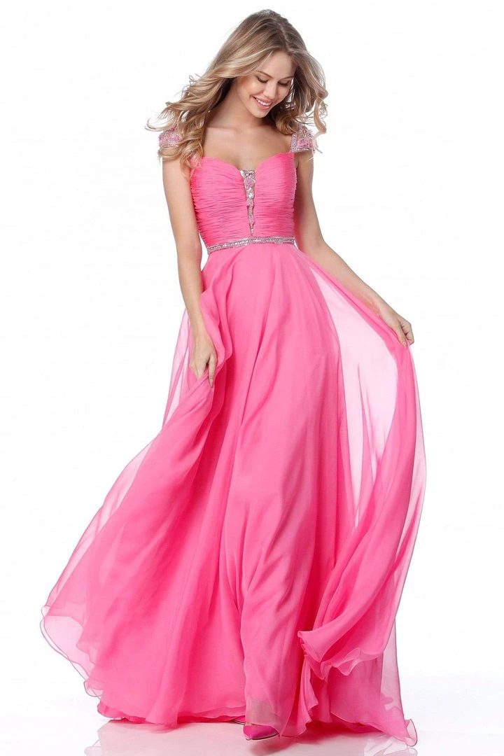 Sherri Hill - 51744 Beaded Cap Sleeve Ruched Bodice Dress 4 Sherri Hill - 51744 Beaded Cap Sleeve Ruched Bodice Dress