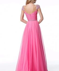 Sherri Hill - 51744 Beaded Cap Sleeve Ruched Bodice Dress 8 Sherri Hill - 51744 Beaded Cap Sleeve Ruched Bodice Dress