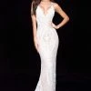 Sherri Hill - 51750 Beaded Deep V-neck Fitted Dress 1 Sherri Hill - 51750 Beaded Deep V-neck Fitted Dress
