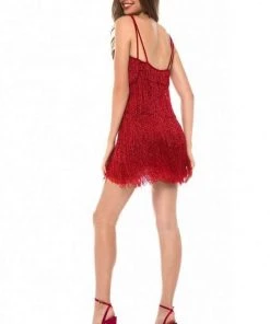 Sherri Hill - 51755 Short Bead Fringe Sheath Dress 8 Sherri Hill - 51755 Short Bead Fringe Sheath Dress