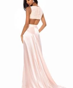 Sherri Hill - 51765 Plunging V-Neck Romper With A-Line Overskirt