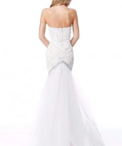 Sherri Hill - 51769 Strapless Lace Fitted Evening Dress