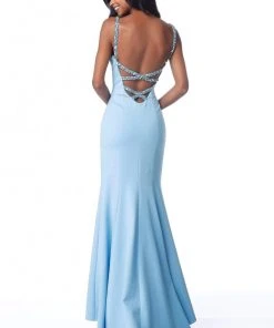 Sherri Hill - 51777 Crisscross-Strapped Scoop Back Mermaid Dress 6 Sherri Hill - 51777 Crisscross-Strapped Scoop Back Mermaid Dress