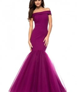 Sherri Hill - 51778 Beaded Jersey Off-Shoulder Tulle Mermaid Dress