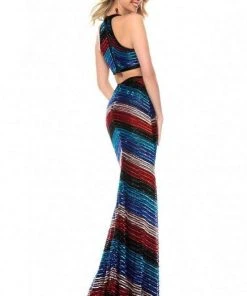 Sherri Hill - 51784 Beaded Deep V-neck Sheath Dress