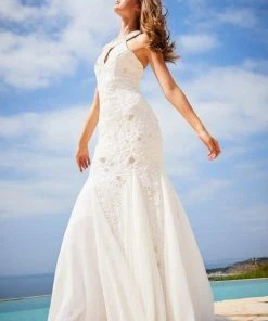 Sherri Hill - 51787 Beaded Halter Neck Tulle Mermaid Dress