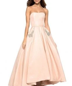 Sherri Hill - 51789 Strapless High-Low A-Line Gown With Beaded Pockets