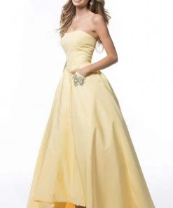 Sherri Hill - 51789 Strapless High-Low A-Line Gown With Beaded Pockets