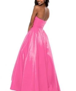 Sherri Hill - 51789 Strapless High-Low A-Line Gown With Beaded Pockets