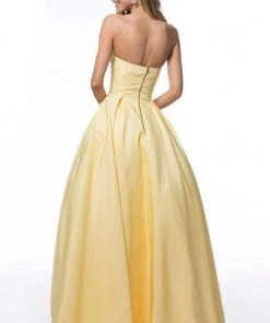 Sherri Hill - 51789 Strapless High-Low A-Line Gown With Beaded Pockets