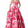 Sherri Hill - 51792 Strapless Floral Print Taffeta Ballgown