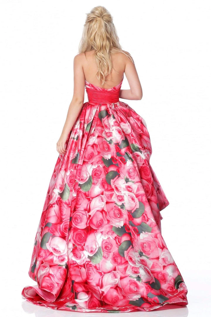 Sherri Hill - 51800 Taffeta Halter Floral Print Ballgown 4 Sherri Hill - 51800 Taffeta Halter Floral Print Ballgown