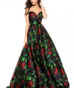 Sherri Hill - 51803 Strapless Sweetheart Floral Organza Ballgown