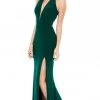 Sherri Hill - 51806 Deep Halter V-neck Jersey Trumpet Dress 1 Sherri Hill - 51806 Deep Halter V-neck Jersey Trumpet Dress