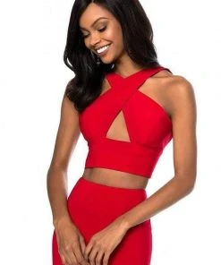 Sherri Hill - 51810 Two Piece Halter Sheath Evening Dress