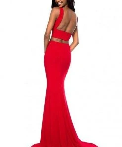 Sherri Hill - 51810 Two Piece Halter Sheath Evening Dress