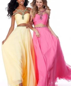 Sherri Hill - 51812 Strap-Detailed Two Piece Chiffon A Line Dress 17 Sherri Hill - 51812 Strap-Detailed Two Piece Chiffon A Line Dress
