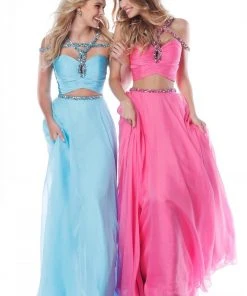 Sherri Hill - 51812 Strap-Detailed Two Piece Chiffon A Line Dress 15 Sherri Hill - 51812 Strap-Detailed Two Piece Chiffon A Line Dress