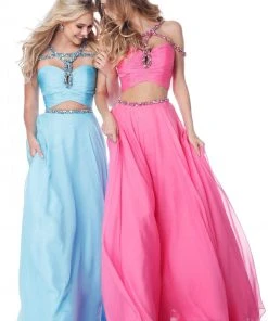 Sherri Hill - 51812 Strap-Detailed Two Piece Chiffon A Line Dress 16 Sherri Hill - 51812 Strap-Detailed Two Piece Chiffon A Line Dress