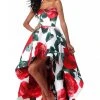 Sherri Hill - 51816 Strapless Floral Print High Low A-Line Dress 1 Sherri Hill - 51816 Strapless Floral Print High Low A-Line Dress