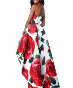 Sherri Hill - 51816 Strapless Floral Print High Low A-Line Dress