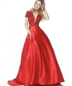 Sherri Hill - 51819 Beaded Ornate V Neck Satin Ballgown 15 Sherri Hill - 51819 Beaded Ornate V Neck Satin Ballgown