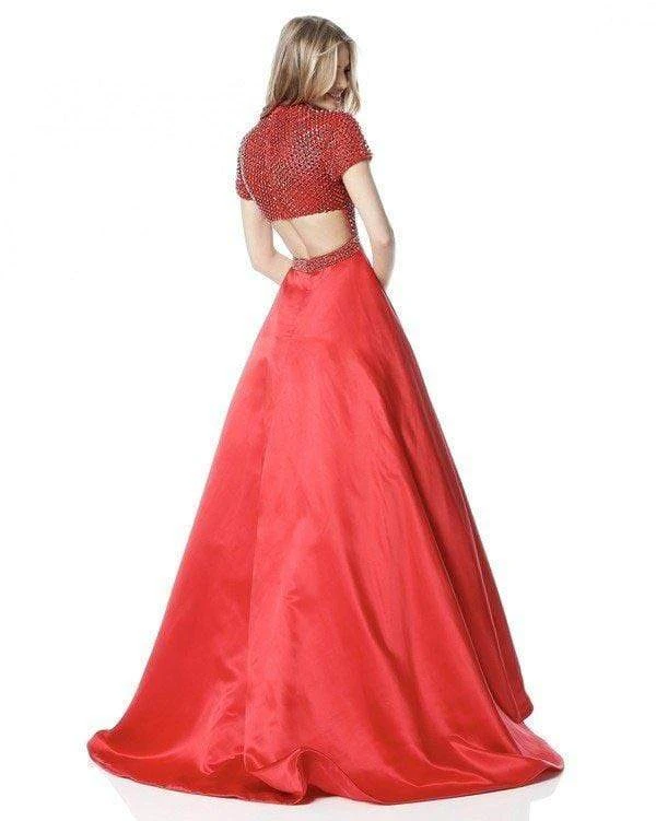 Sherri Hill - 51819 Beaded Ornate V Neck Satin Ballgown 4 Sherri Hill - 51819 Beaded Ornate V Neck Satin Ballgown