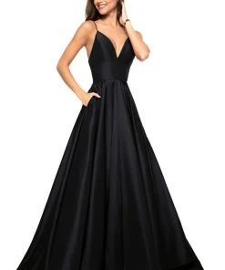 Sherri Hill - 51822 Plunging Empire Taffeta A Line Dress