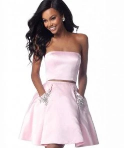 Sherri Hill - 51823 Strapless Satin Two-Piece Cocktail Dress