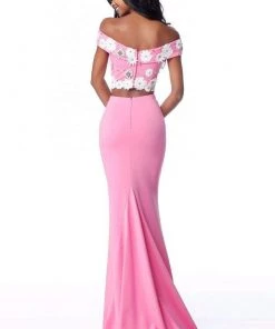 Sherri Hill - 51833 Two Piece Floral Applique Trumpet Dress