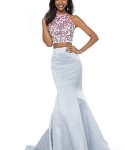 Sherri Hill - 51837 Two Piece Beaded Halter Mermaid Dress