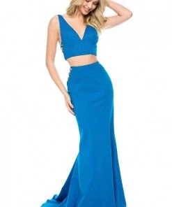 Sherri Hill - 51840 Two-Piece Jewel Dotted Lace-Up Long Dress 13 Sherri Hill - 51840 Two-Piece Jewel Dotted Lace-Up Long Dress