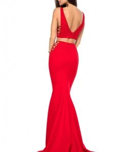 Sherri Hill - 51840 Two-Piece Jewel Dotted Lace-Up Long Dress 10 Sherri Hill - 51840 Two-Piece Jewel Dotted Lace-Up Long Dress