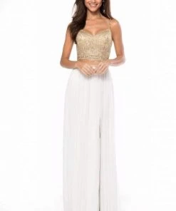 Sherri Hill - 51842 Two Piece Lace V-Neck Chiffon A-Line Dress