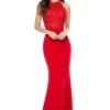 Sherri Hill - 51844 Lace Appliqued Halter Sheath Dress 2 Sherri Hill - 51844 Lace Appliqued Halter Sheath Dress