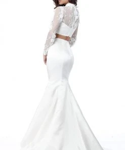 Sherri Hill - 51853 Two Piece Applique Mermaid Dress With Train 10 Sherri Hill - 51853 Two Piece Applique Mermaid Dress With Train