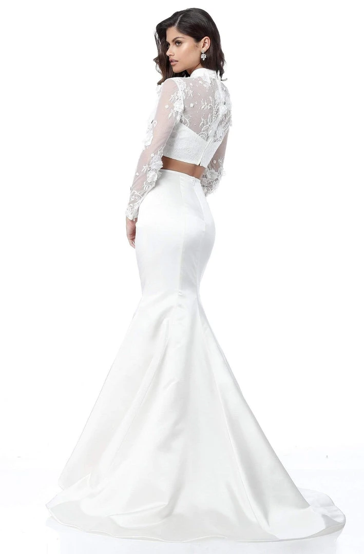 Sherri Hill - 51853 Two Piece Applique Mermaid Dress With Train 4 Sherri Hill - 51853 Two Piece Applique Mermaid Dress With Train