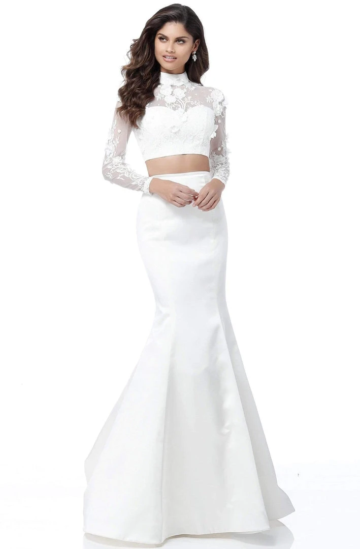 Sherri Hill - 51853 Two Piece Applique Mermaid Dress With Train 3 Sherri Hill - 51853 Two Piece Applique Mermaid Dress With Train